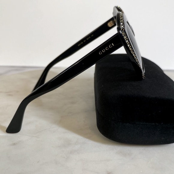 GUCCI 53MM Swarovski Clear Crystal Embellished Oversize Cat Eye Sunglasses - Picture 4 of 12